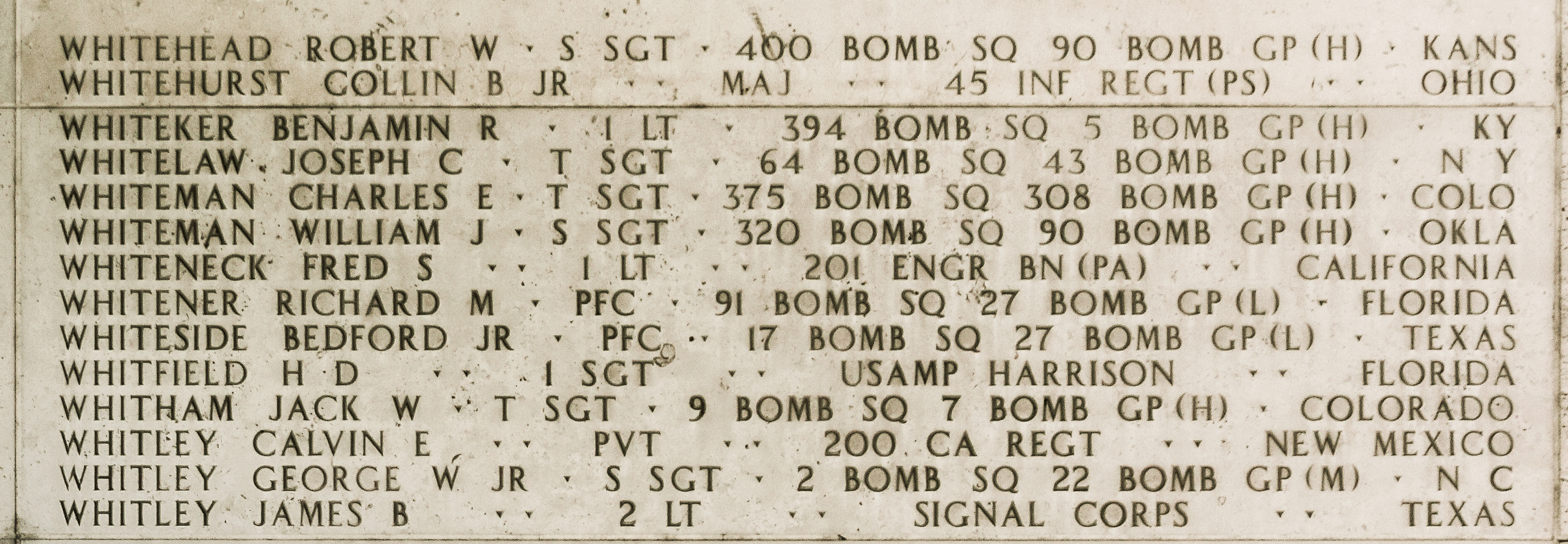 George W. Whitley, Staff Sergeant